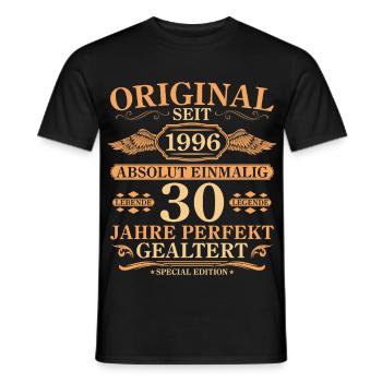 Original seit 1996 Baujahr 30. Geburtstag - Männer T-Shirt - Schwarz - Vorne - AI Model Male 178 light (178cm)