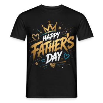 Journée fête des pères - Doré - Vatertag - Männer T-Shirt - Schwarz - Vorne - AI Model Male 178 light (178cm)