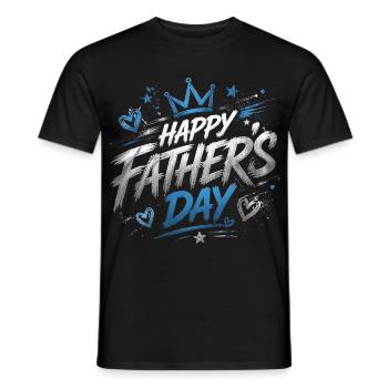 Jour Père Heureux Graphique - Fête des pères - T-shirt homme - noir - Devant - AI Model Male 178 light (178cm)