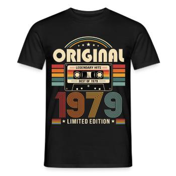 47. Geburtstag Geschenk Mann Kassette Best of 1979 - Männer T-Shirt - Schwarz - Vorne - AI Model Male 178 light (178cm)