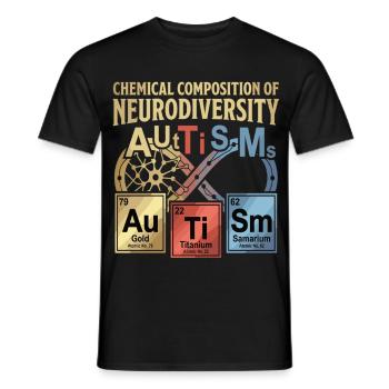 Neurodiversity Autism Chemistry Periodic Table - Men's T-Shirt - black - Front - AI Model Male 178 light (178cm)