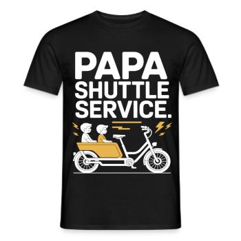 Papa Shuttle Service Cargo Bike Papa - Men's T-Shirt - black - Front - AI Model Male 178 light (178cm)