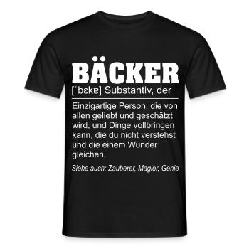 Lustige Definition Bäcker T-Shirt Geschenk - Männer T-Shirt - Schwarz - Vorne - AI Model Male 178 light (178cm)