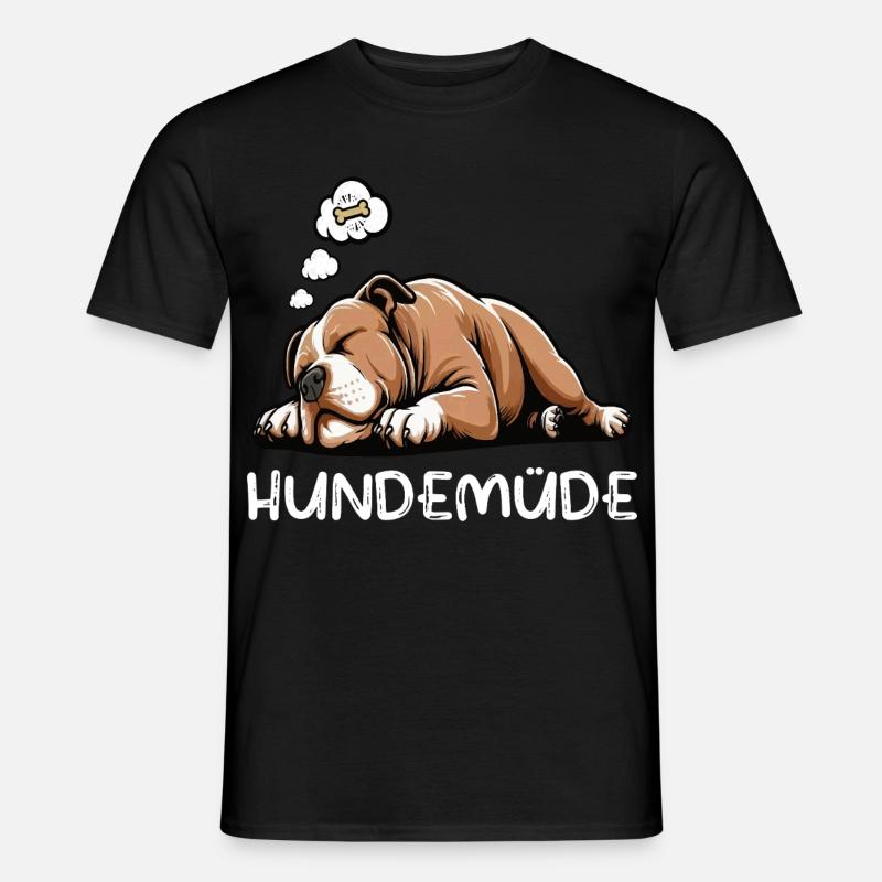 Hundemüde American Bully Bully Pit Bullybesitzer - Männer T-Shirt - Schwarz
