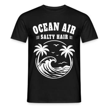 Ocean Air Salty Hair Summer Beach Vacation - Men's T-Shirt - black - Front - AI Model Male 178 light (178cm)