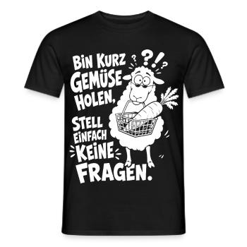 Verwirrtes Schaf trägt den Einkaufskorb - Männer T-Shirt - Schwarz - Vorne - AI Model Male 178 light (178cm)