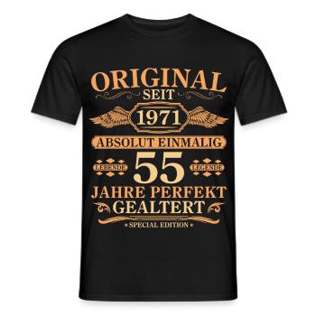 Original seit 1971 Baujahr – 55. Geburtstag - Männer T-Shirt - Schwarz - Vorne - AI Model Male 178 light (178cm)