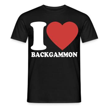 J’adore le backgammon | Jeu de société | Don - T-shirt homme - noir - Devant - AI Model Male 178 light (178cm)