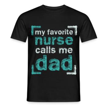Proud dad of a nurse - Men's T-Shirt - black - Front - AI Model Male 178 light (178cm)