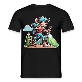 Hiker Hiking - Men's T-Shirt - black - Front - AI Model Male 178 light (178cm)