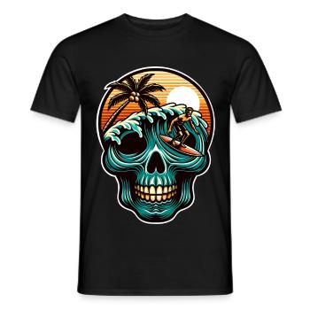 Le Crâne de Surf - T-shirt homme - noir - Devant - AI Model Male 178 light (178cm)