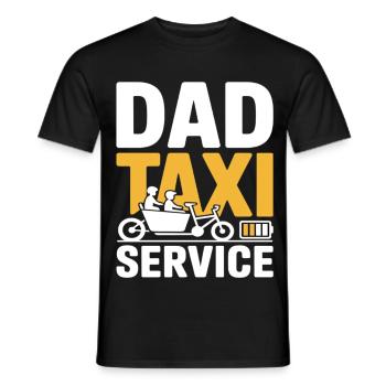 Dad Taxi Service Cargo Bike Dad - Men's T-Shirt - black - Front - AI Model Male 178 light (178cm)