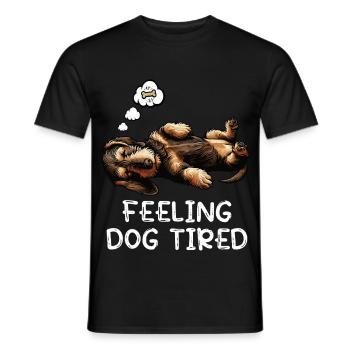 Feeling Dog Tired Wire-haired Dachshund Dachshund Dachshund - Men's T-Shirt - black - Front - AI Model Male 178 light (178cm)