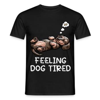 Feeling Dog Tired Rauhaardackel Dackel Teckel - Männer T-Shirt - Schwarz - Vorne - AI Model Male 178 light (178cm)