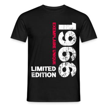 Millésime 1966 Cadeau 60 Ans Homme Anniversaire  - T-shirt homme - noir - Devant - AI Model Male 178 light (178cm)
