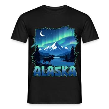 Alaska Lights Aurore borealis Observation de l’Alaskan - T-shirt homme - noir - Devant - AI Model Male 178 light (178cm)