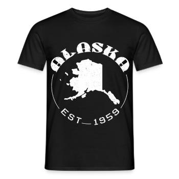 État de l’Alaska Créé en 1959 Rétro Vintage - T-shirt homme - noir - Devant - AI Model Male 178 light (178cm)