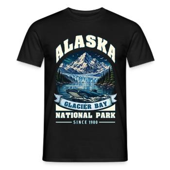 Parc national du glacier de croisière de l’Alaska - T-shirt homme - noir - Devant - AI Model Male 178 light (178cm)