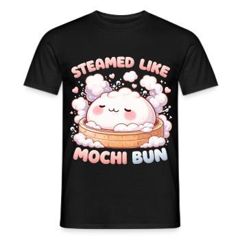 Sources chaudes d’Onsen Bad Stream comme un petit pain Mochi - T-shirt homme - noir - Devant - AI Model Male 178 light (178cm)