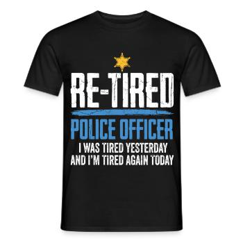 Zurückgetretener sarkastischer Polizist im Ruhestand - Männer T-Shirt - Schwarz - Vorne - AI Model Male 178 light (178cm)