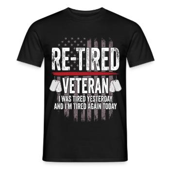Zurückgetretener sarkastischer Veteran im Ruhestand - Männer T-Shirt - Schwarz - Vorne - AI Model Male 178 light (178cm)