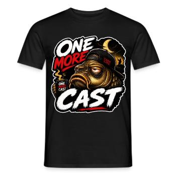 Funny Carp Fishing Shirt – One More Cast - Men's T-Shirt - black - Front - AI Model Male 178 light (178cm)