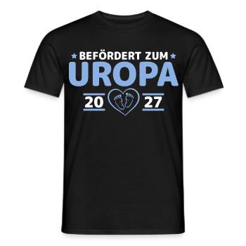 Befördert zum Uropa 2027 – Babyparty Geschenk - Männer T-Shirt - Schwarz - Vorne - AI Model Male 178 light (178cm)