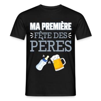 Ma Première Fête des Pères - T-shirt homme - noir - Devant - AI Model Male 178 light (178cm)