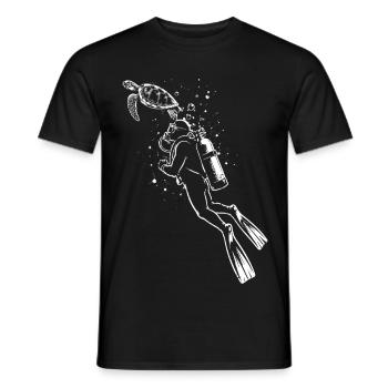 Chemise de plongée Plongée Tortue Plongée - T-shirt homme - noir - Devant - AI Model Male 178 light (178cm)