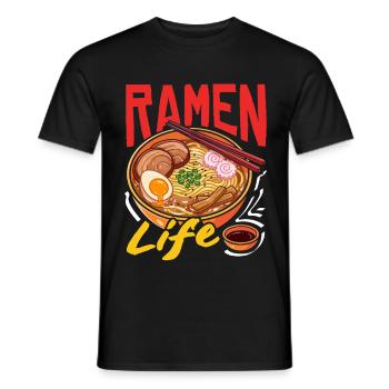 Ramen Life Noodle Bowl Japan Foodie - Men's T-Shirt - black - Front - AI Model Male 178 light (178cm)