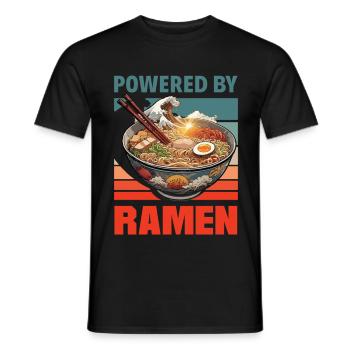 Bol de nouilles japonais propulsé par Ramen - T-shirt homme - noir - Devant - AI Model Male 178 light (178cm)