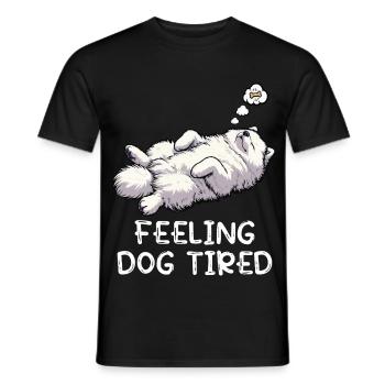 Se sentir fatigués par le chien Amoureux des Samoyèdes - T-shirt homme - noir - Devant - AI Model Male 178 light (178cm)