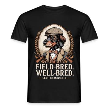 Gentleman Dachshund - Men's T-Shirt - black - Front - AI Model Male 178 light (178cm)