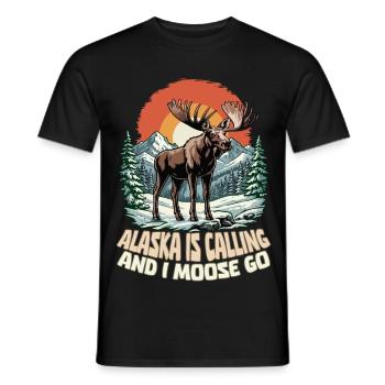 L’Alaska appelle et moi, je deviens drôle - T-shirt homme - noir - Devant - AI Model Male 178 light (178cm)