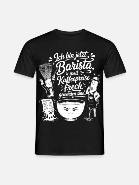 Barista wegen frecher Kaffeepreise - Männer T-Shirt - Schwarz