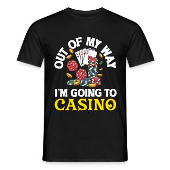 Out of the Way I'm Going to the Casino Dice Poker - Men's T-Shirt - black - Front - AI Model Male 178 light (178cm)