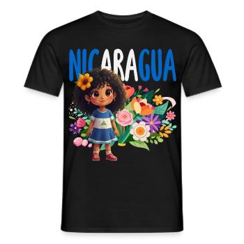 Nicaragua Flag Pride & Home - Men's T-Shirt - black - Front - AI Model Male 178 light (178cm)