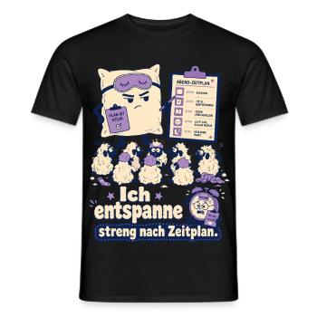 Ich entspanne streng nach Zeitplan - Männer T-Shirt - Schwarz - Vorne - AI Model Male 178 light (178cm)