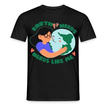Ecologist Ecology - Men's T-Shirt - black - Front - AI Model Male 178 light (178cm)