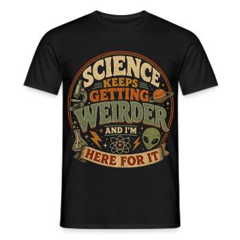 La science devient de plus en plus folle - T-shirt homme - noir - Devant - AI Model Male 178 light (178cm)