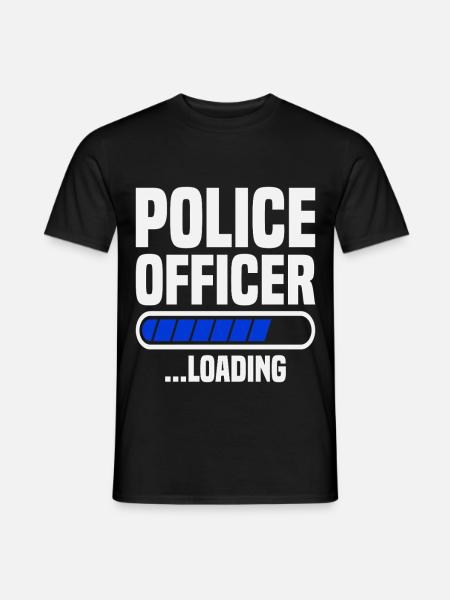 Polizist lädt Polizeischule Graduierter Polizei - Männer T-Shirt - Schwarz
