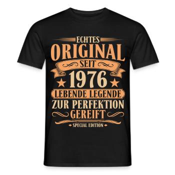 Original seit 1976 – 50. Geburtstag Retro  - Männer T-Shirt - Schwarz - Vorne - AI Model Male 178 light (178cm)
