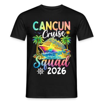 Équipe de croisière de Cancún 2026 - T-shirt homme - noir - Devant - AI Model Male 178 light (178cm)