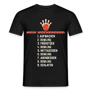 Mein Bowling Wochenende – Club Geschenkidee - Männer T-Shirt - Schwarz - Vorne - AI Model Male 178 light (178cm)