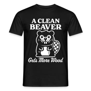 Un castor propre obtient plus de bois - T-shirt homme - noir - Devant - AI Model Male 178 light (178cm)