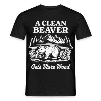 Un castor propre obtient plus de bois - T-shirt homme - noir - Devant - AI Model Male 178 light (178cm)