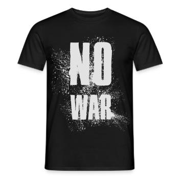 PAS DE GUERRE – Déclaration pour la paix contre la guerre - T-shirt homme - noir - Devant - AI Model Male 178 light (178cm)