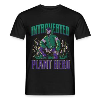 Écologiste Écologie Héros Introverti des Plantes - T-shirt homme - noir - Devant - AI Model Male 178 light (178cm)