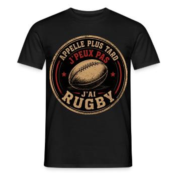 Appelle Plus Tard Rugby - T-shirt homme - noir - Devant - AI Model Male 178 light (178cm)