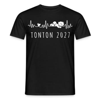 Futur Tonton 2027 Battement Cœur Pour Oncle - Männer T-Shirt - Schwarz - Vorne - AI Model Male 178 light (178cm)
